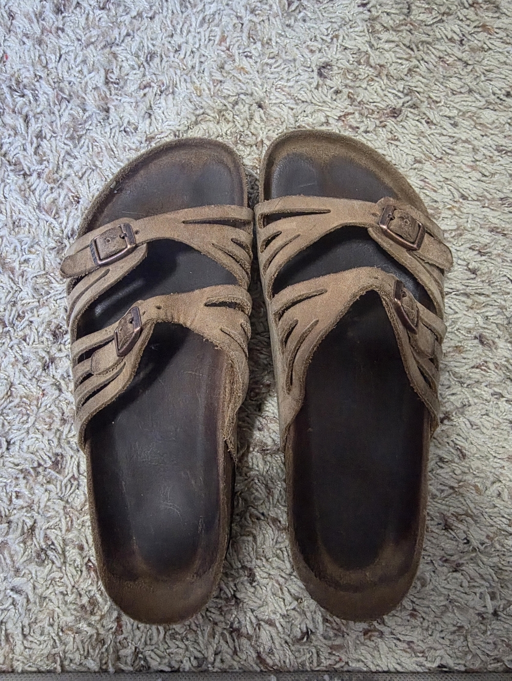 Birkenstock Brown Suede Slide Sandals